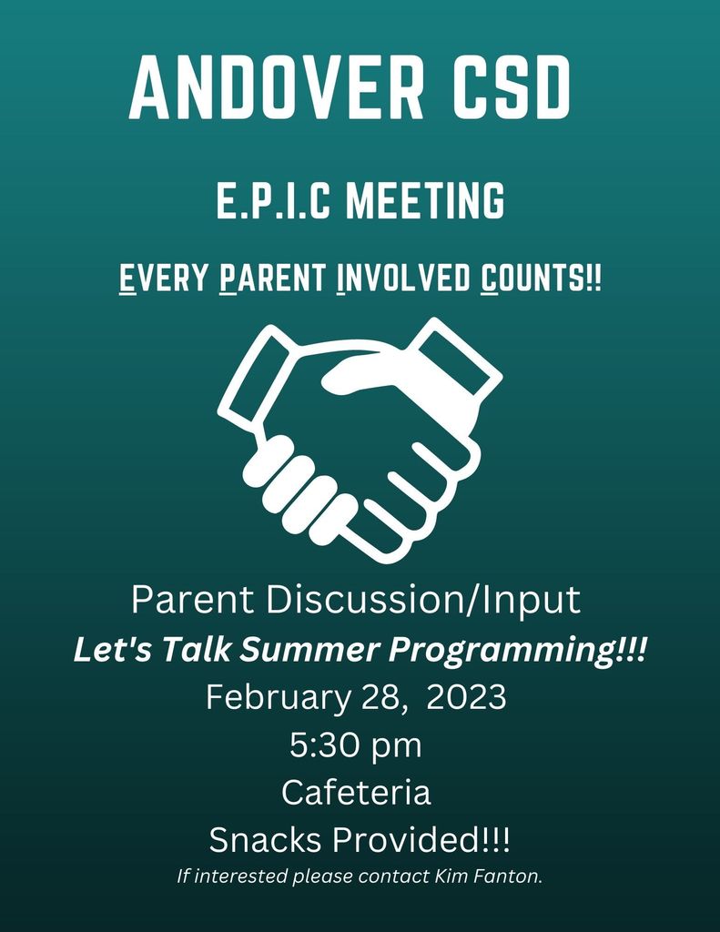 E.P.I.C. Summer Programming Parent Meeting