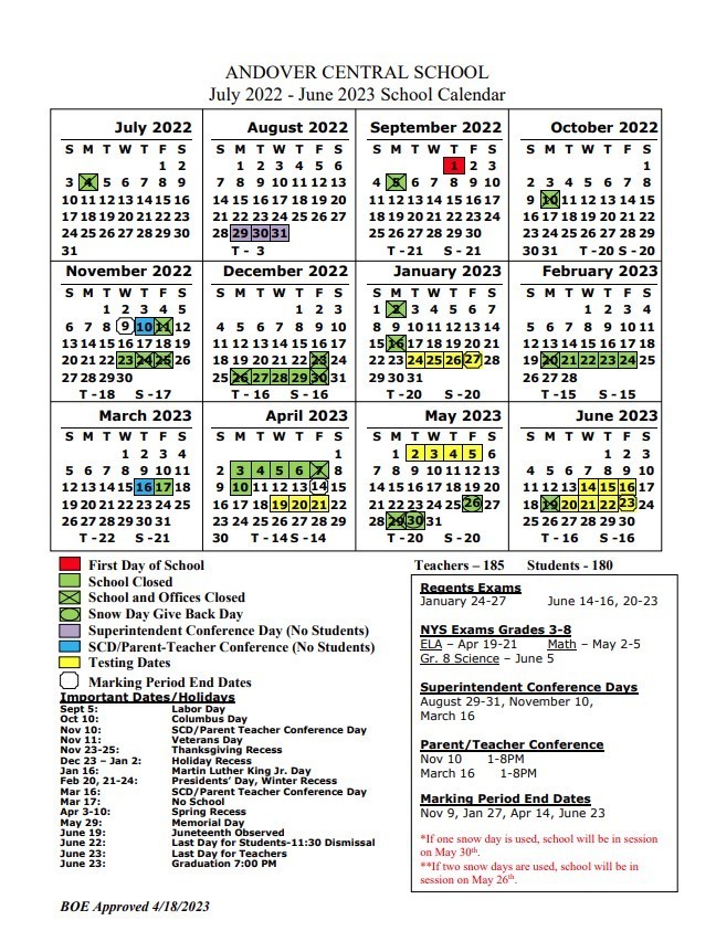 UPDATED 2022-2023 School Calendar