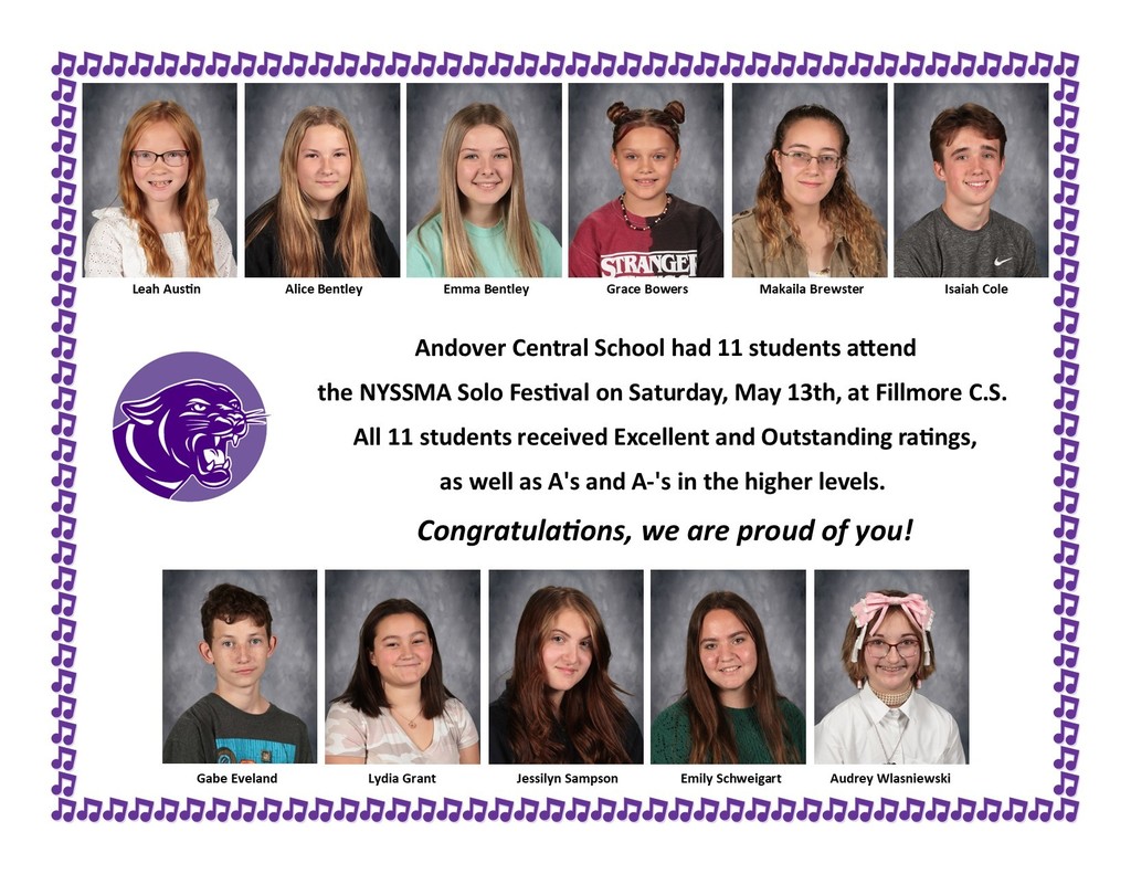 Andover NYSSMA Participants 5.8.23