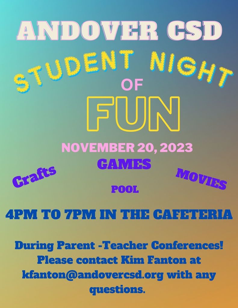 Student Night of Fun 11/20/2023
